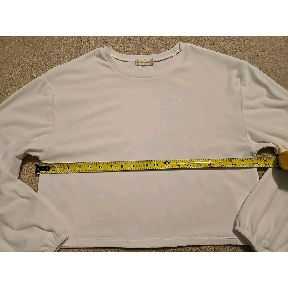 Altar'd State Chenille Cropped Sweater White  Size Large L - Picture 5 of 6